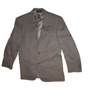 Jos A Bank Signature Sportcoat Brown Tan Check‎ Wool Blazer Mens 42R